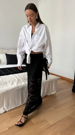 Alba Lace Skirt in Black