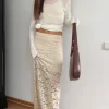 Alba Lace Skirt in Sand
