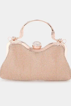 Alba Rhinestone Bag in rose gold