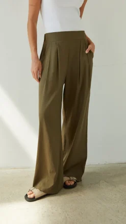 Alexis Linen Trousers in Khaki