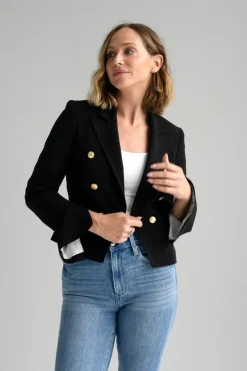 Alicia Bell Sleeve Blazer in black