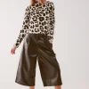 Amber Faux Leather Shorts in Black