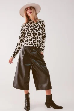 Amber Faux Leather Shorts in Black