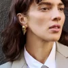 Art Heart Puff Earrings in gold