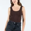 Bamboo Short Tank in brown
