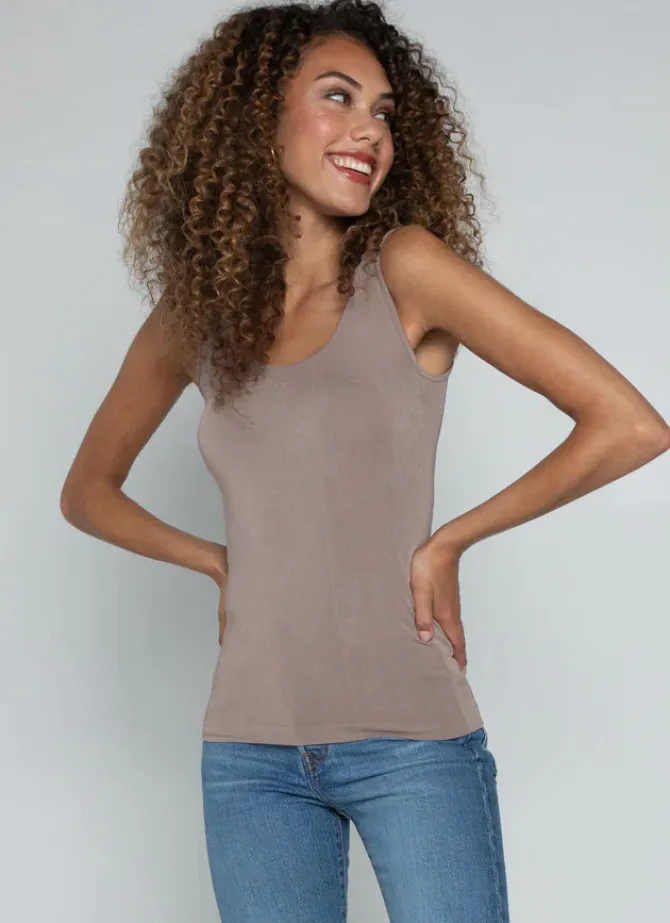 Bamboo Short Tank in taupe