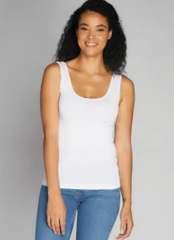 Bamboo Short Tank in white
