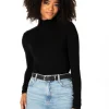 Bamboo Short Turtleneck in black