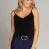 Bamboo Tank Lace Trim in black
