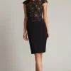 BEAL EMBROIDERED TULLE & CREPE DRESS
