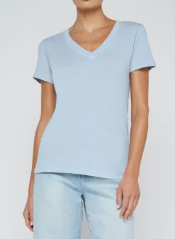 Becca V-neck Top in blue fog