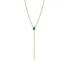 Bezel Pair Shape Necklace Emerald