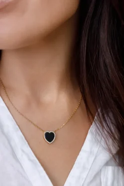 Black Enamel Heart