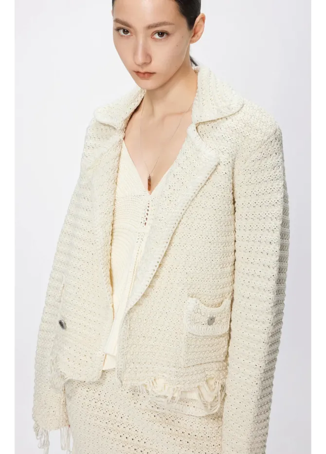 Blanca Cardigan in pearl – L