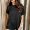 Bree Satin Top – Black