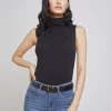 Ceci Sleeveless Turtleneck in black