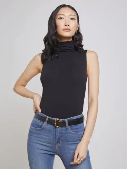 Ceci Sleeveless Turtleneck in black