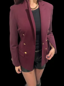 Charlie Bell Sleeve Blazer in wine