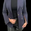 Charlie Bell Sleeve Blazer in navy