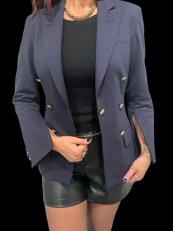 Charlie Bell Sleeve Blazer in navy