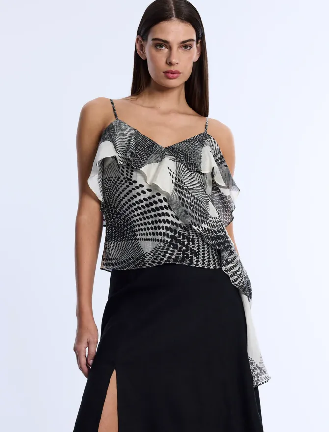 Cherry Printed Flounce Cami