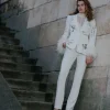 Cheyenne Blazer Love Letter Feather in ivory/black