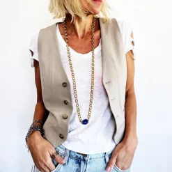 Chunky Layering Chain in gold/blue
