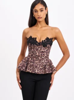 Courtney Cheetah Print Peplum Top
