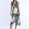 Crissy Printed Cowl Halter Dress