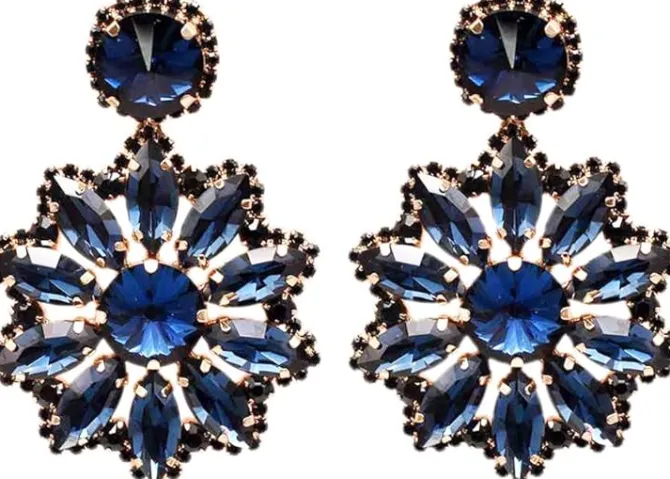 Crystal Flower in Navy