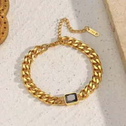 Cuban Stone Bracelet in black