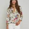 Dani Blouse in white butterfly