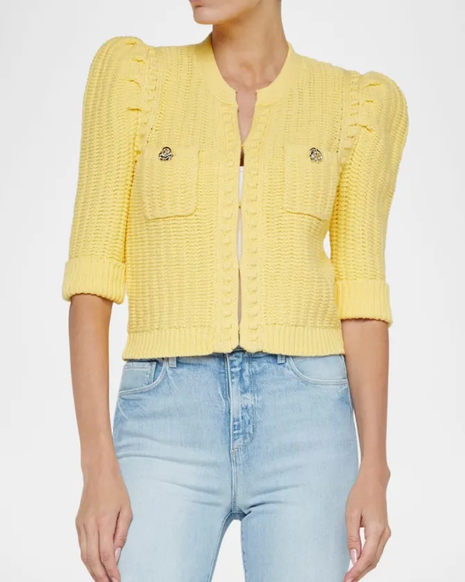 Delilah Cropped Textured Cardigan