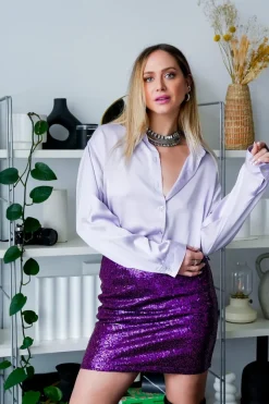 Denise BF Long Top in lavender-Large