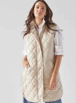 Destiny Quilted Vest – champagne
