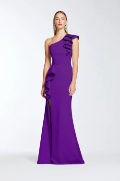 diana ONE SHOULDER GOWN in boysenberry
