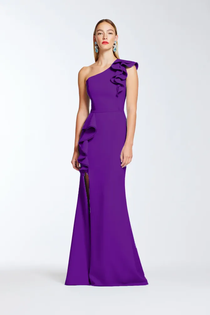diana ONE SHOULDER GOWN in boysenberry