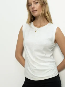 Diane Draped Tank in white