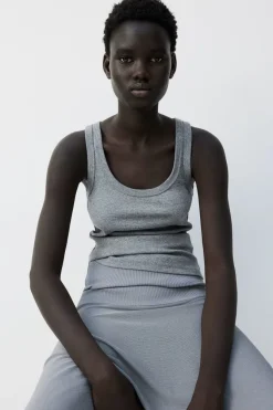 DIZA TOP in grey mel