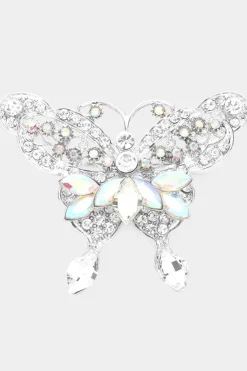 Embellished Butterfly Pin Brooch in crystal