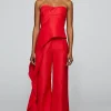 Emelie Peplum Top IN SCARLET