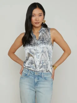 Emmy Sleeveless Silk Blouse