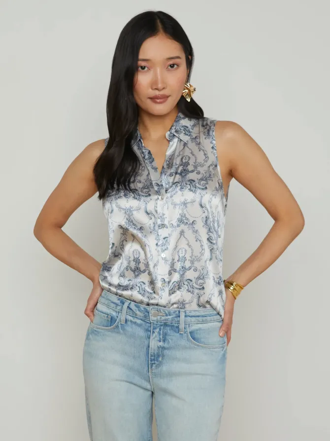 Emmy Sleeveless Silk Blouse