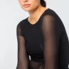 Florence Solid Double Sheer Top in black