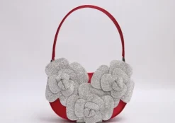 Gabby 3d Flower purse in red