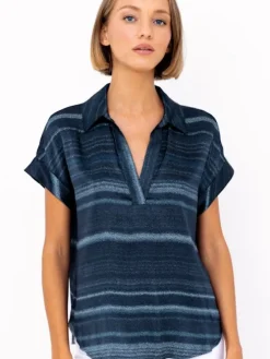 GO LUXE POLO PRINTED in blue jean