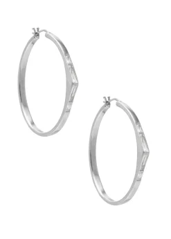 Golden Hour Hoops in Rhodium