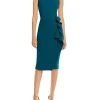 gudrum ruffled sheath dress in teal