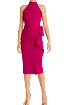 gudrum ruffled sheath dress in cyclamen