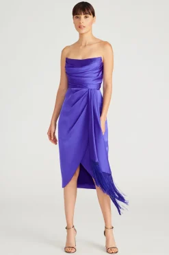 HARRIET DRAPED FRINGE DRESS